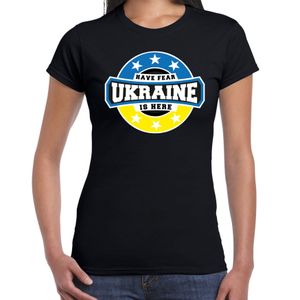 Have fear Ukraine is here / Oekraine supporter t-shirt zwart voor dames