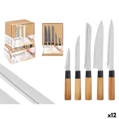 Messen Set Kinvara SJ6533B SJ6533B Bruin Metaal Bamboe (12 Stuks)