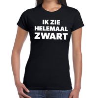 Zwart tekst t-shirt ik zie helemaal zwart dames 2XL  -