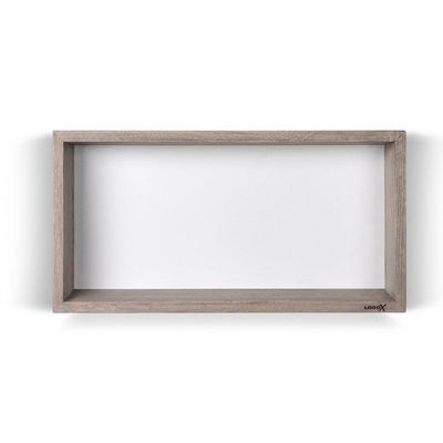 Looox Wood collection wand BoX 60x30cm met achterplaat wit eiken mat wit wbox60mw