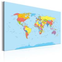 Schilderij - Wereldkaart , Regenboog Aarde - thumbnail