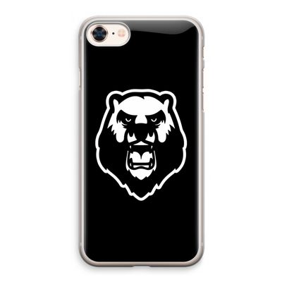 Angry Bear (black): iPhone 8 Transparant Hoesje