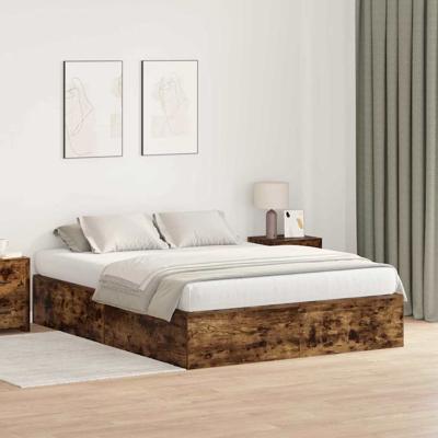 Bedframe Gerookt eiken 200 x 150 x 31.5 cm Bewerkt hout