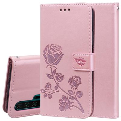 Rose reliëf horizontale Flip PU lederen draagtas met houder & kaartsleuven & portemonnee voor Huawei Honor 20 Pro (Rose goud)