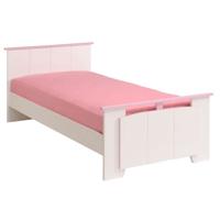 Leen Bakker - Kinderbed Kiki - Wit/roze - 90x200 Cm - Spaanplaat - Wit#Roze - 206.6x103.3x78.7 Cm
