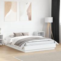Bedframe bewerkt hout wit 120x190 cm