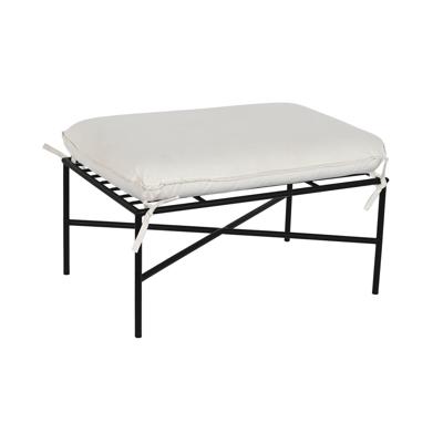 Voetensteun Home ESPRIT Wit Zwart Metaal Stads 75 x 50 x 45 cm