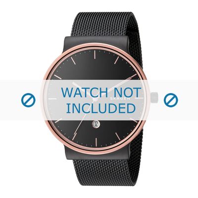 Horlogeband Skagen SKW6296 Mesh/Milanees Zwart 20mm