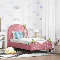 Peuterbedframe met hoofdbord Roze 70 x 140 cm Fluweel