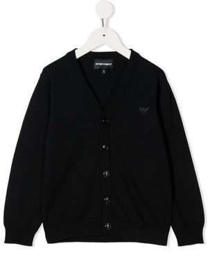 Emporio Armani Kids cardigan boutonné - Bleu