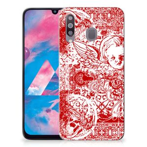 Silicone Back Case Samsung Galaxy M30 Angel Skull Rood