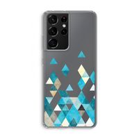 Gekleurde driehoekjes blauw: Samsung Galaxy S21 Ultra Transparant Hoesje