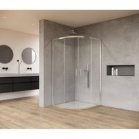 Saniclass Casus Douchecabine - 100x100x200cm - kwartrond - helder glas - profiel - chroom SAO2142