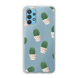 Cactusprint roze: Samsung Galaxy A32 4G Transparant Hoesje