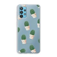 Cactusprint roze: Samsung Galaxy A32 4G Transparant Hoesje