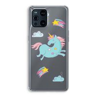 Vliegende eenhoorn: Oppo Find X3 Transparant Hoesje Vliegende eenhoorn: Oppo Find X3 Transparant Hoesje