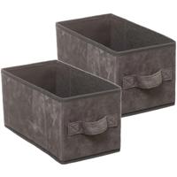 Opbergmand/kastmand - Set van 2x stuks - grijs - 7 liter - 31 x 15 x 15 cm - Opbergboxen - Vakkenkas