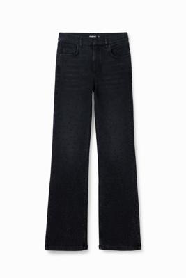Flared jeans met stras - BLACK - 44
