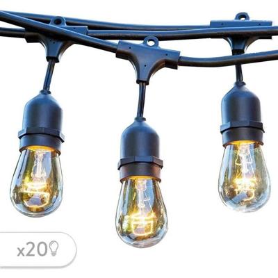 Buitenlichtslinger - LUMISKY - MAFY 20 LIGHT - 10 m - 20 vintage gloeilampen - E27 - warm witte LED