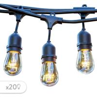Buitenlichtslinger - LUMISKY - MAFY 20 LIGHT - 10 m - 20 vintage gloeilampen - E27 - warm witte LED