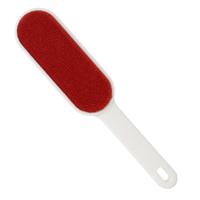 5Five Kledingborstel - 24 cm - wit/rood - ontpluizer - pluizen verwijderen - kleding en meubels