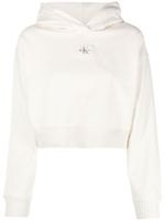 Calvin Klein Jeans hoodie crop à patch logo - Blanc