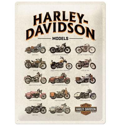 Harley-Davidson Model Chart Metalen Bord 30 x 40 cm Harley-Davidson Model Chart Metalen Bord 30 x 40 cm