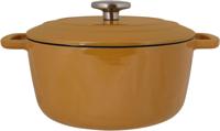 Ovenschaal met deksel - COSY & TRENDY - FONTESTIC - Geëmailleerd gietijzer - Ø24 cm - 4,6 L - Geschikt voor alle kookplaten inclusief inductie - Amber