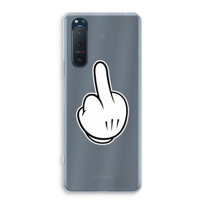 Middle finger white: Sony Xperia 5 II Transparant Hoesje