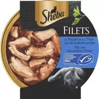 Sheba Filets kip & MSC-tonijn in saus 60g