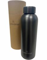 Stoere thermodrinkfles Waterdrop Steel Bottle 600 ml Charcoal Brushed - thumbnail