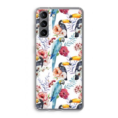 Bloemen tukan: Samsung Galaxy S21 Transparant Hoesje