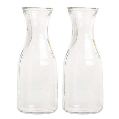 Glazen water karaf - 2x - sap/wijn karaf - van 0,5 liter - Karaffen - tafel / keuken - artikelen - s