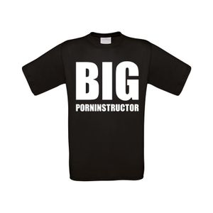 Big Porninstructor grote maten t-shirt zwart heren