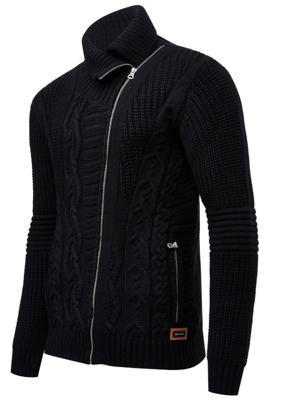 Rusty Neal - Heren Vest Kabel - Gebreid - Zwart - 13389