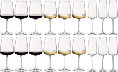 Bormioli Rocco Wijnglazen Set Nexo (Rode wijnglazen, Witte wijnglazen en Champagneglazen) - 18 delige set