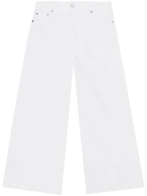 GANNI jean court à taille mi-haute - Blanc