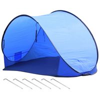 Beachshelter pop-up windscherm blauw 200 x 100 cm incl. haringen