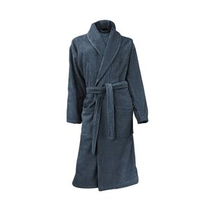 LINNICK Wafel Badjas Velour Katoen - oceaan blauw - XL