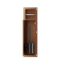 Toiletrol- en Borstelhouder Inbouw BWS Milan Betegelbaar Geborsteld Brons Koper