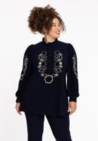 Yoek Tuniek geborduurd | Blauw | Maat 46/48