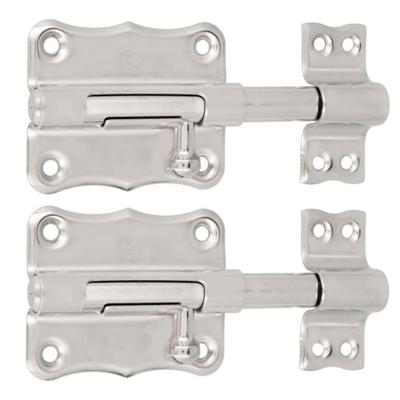 AMIG Schuifslot - 2x - staal - 7 x 5.6 cm - vernikkeld - zilver - deur - poort - plaatgrendel