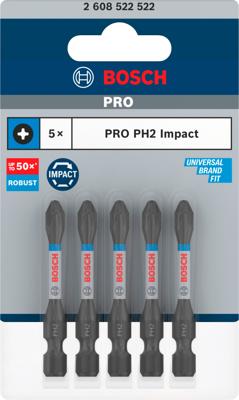 Bosch Accessoires PRO Phillips slagschroefbit | PH2 | 55 mm | 5 stuks - 2608522522