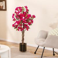 Kunstboom met Bloemen 120 cm Kunstplant in Pot Kunstmatige Bougainvillea Boom Nep Potplant Kunstplanten voor Binnen Buiten
