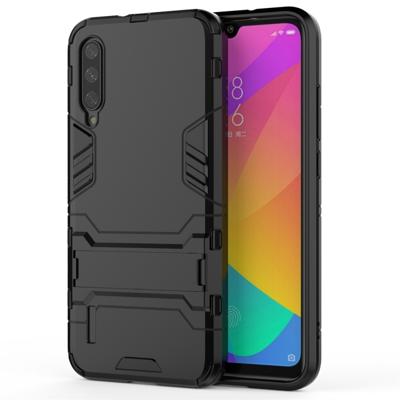 Voor Xiaomi mi CC9e shock proof PC + TPU beschermhoes met onzichtbare houder (zwart)