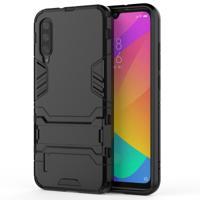 Voor Xiaomi mi CC9e shock proof PC + TPU beschermhoes met onzichtbare houder (zwart)