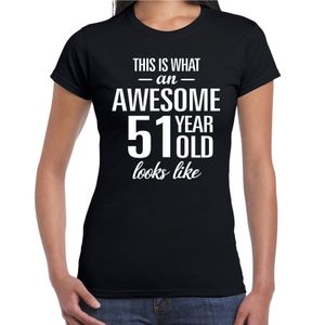 Awesome 51 year / 51 jaar cadeau t-shirt zwart dames