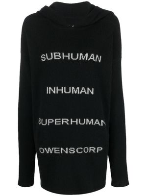 Rick Owens hoodie en maille intarsia - Noir