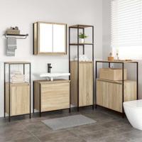 Badkamermeubelset 5 pcs Beige 76.5 x 35 x 95 cm Bewerkt hout