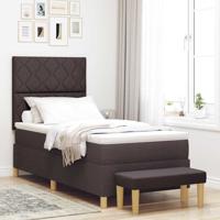 Boxspring bed met matras Donkerbruin 90 x 190 cm Stof
